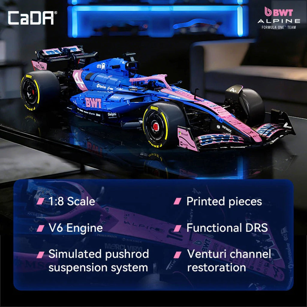 CaDA 1:8 Alpine A525 Formula 1 Car (C64012W) building set - view 3