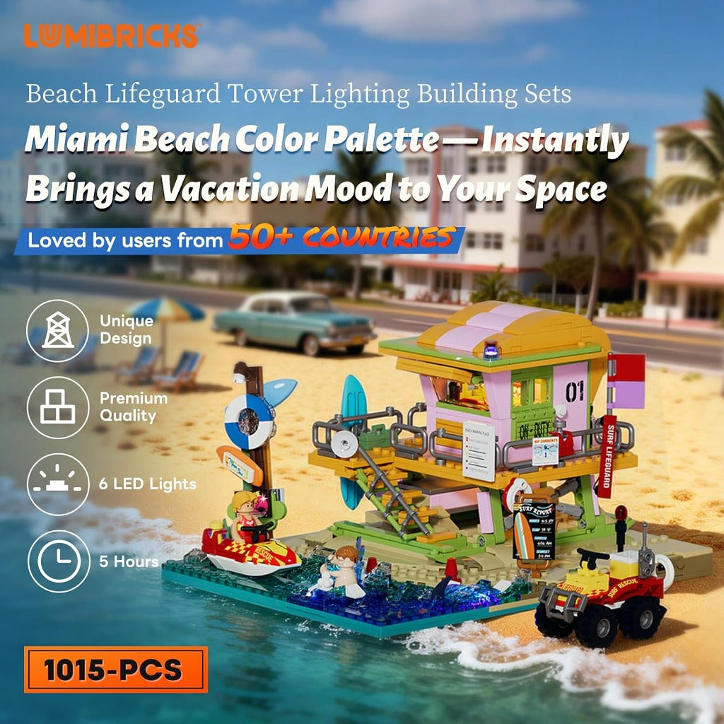 Lumibricks Beach Lifeguard Tower (18008) building set - view 3