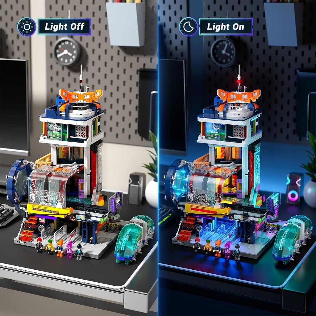 Lumibricks Floating Train Station (L9098) building set - view 2