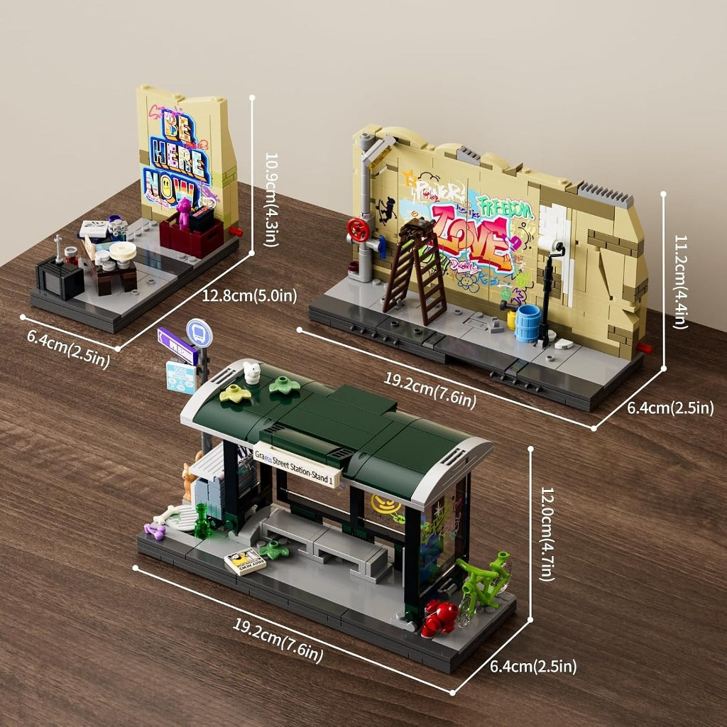 Lumibricks Graffiti Bus Stop (F9066) building set - view 3