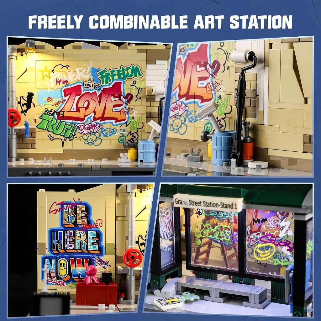 Lumibricks Graffiti Bus Stop (F9066) building set - view 5
