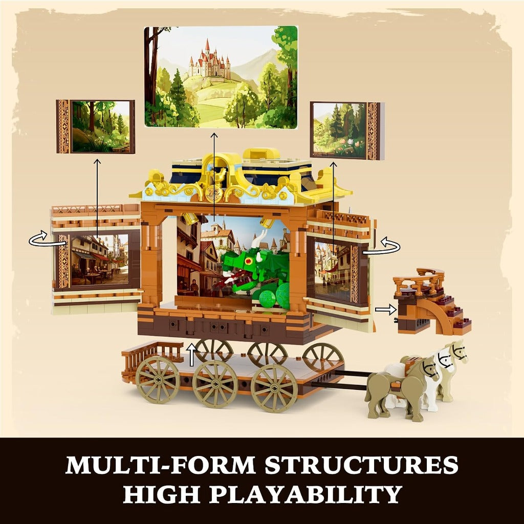 Lumibricks Medieval Troupe Carriage (L9063) building set - view 5