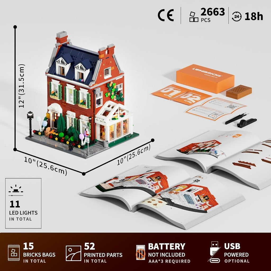 Lumibricks Redbrick Row House (15009) building set - view 2