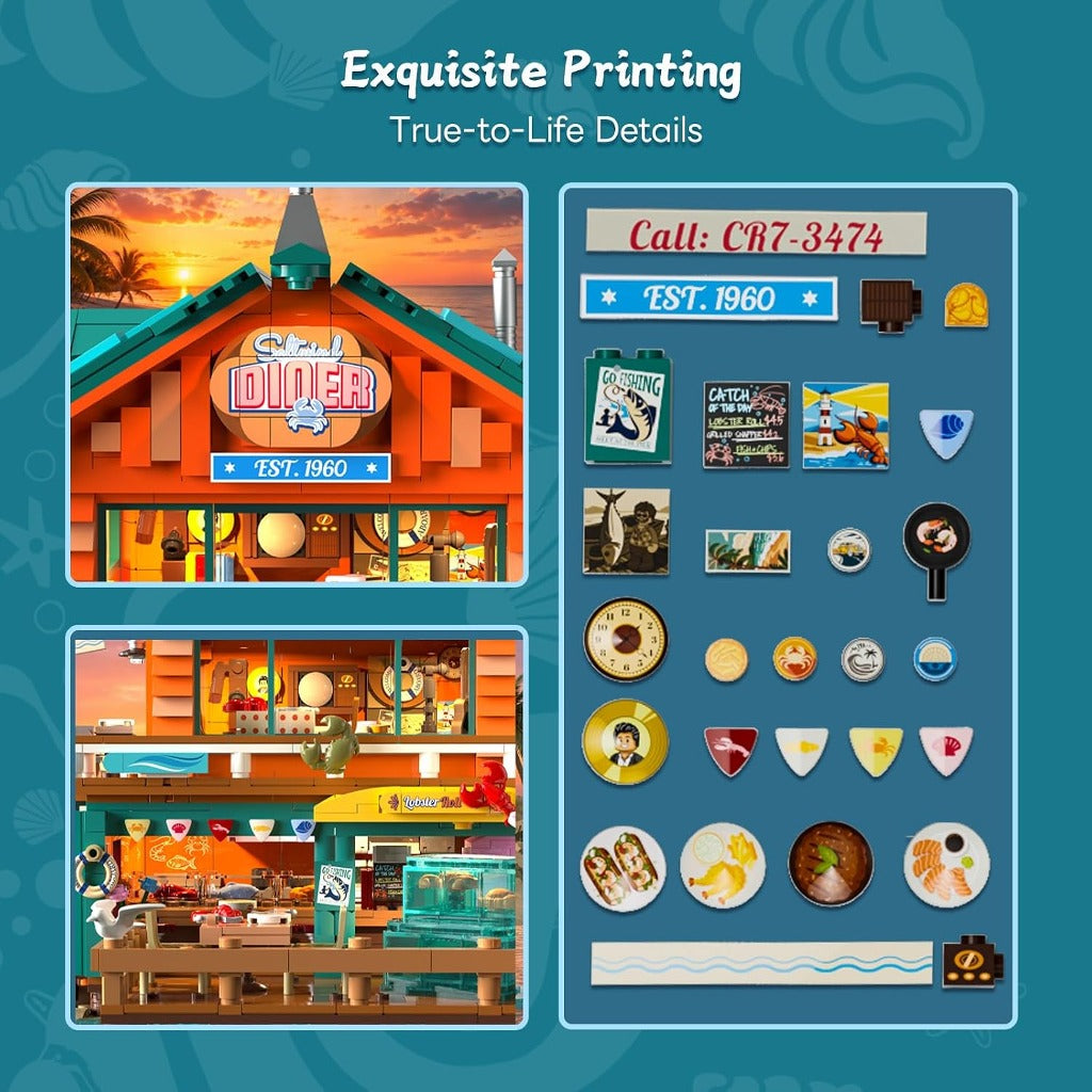 Lumibricks Seafood Restaurant (18010) building set - view 5
