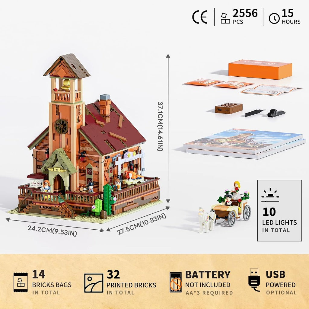 Lumibricks Wild West Meeting Hall (14016) building set - view 2
