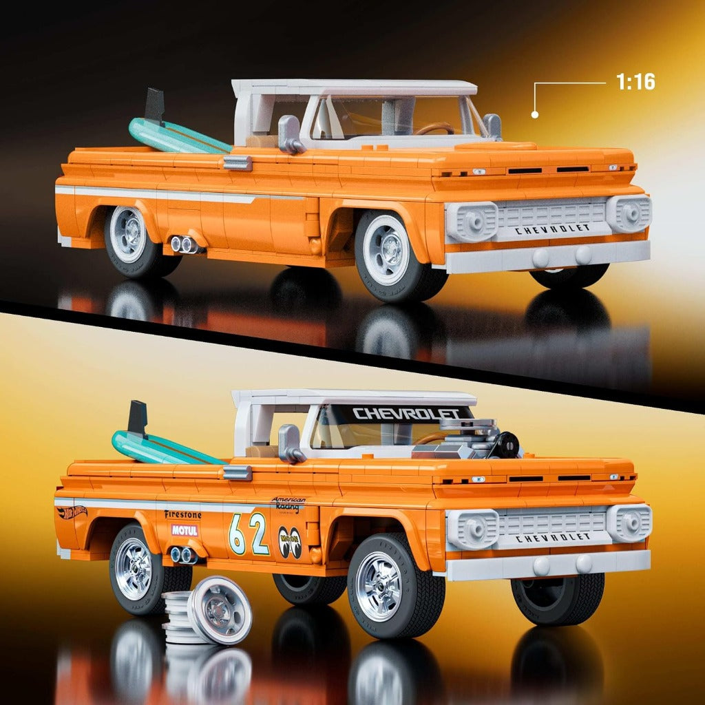 Mattel Brick Shop Hot Wheels Custom 62 Chevy Pickup building set - view 3