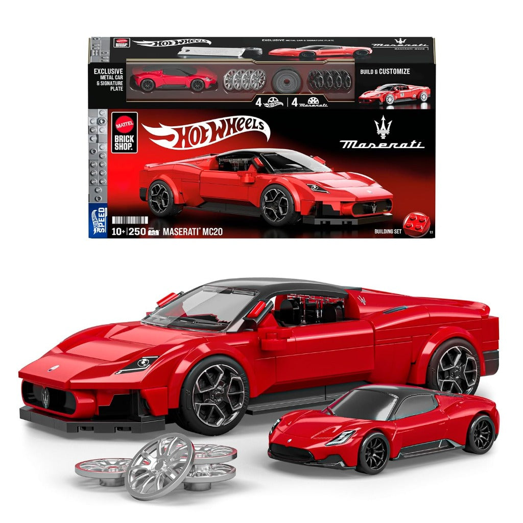 Mattel Brick Shop Hot Wheels Maserati MC20 building set