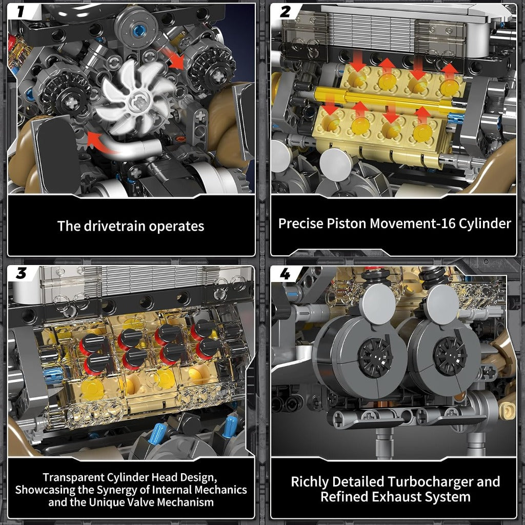 Mould King BGT Motorised W16 Engine (10131) building set - view 5
