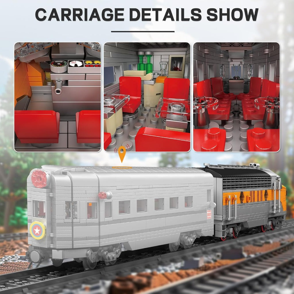 Mould King Diesel locomotive USA EMD F7 WP (12018) building set - view 5