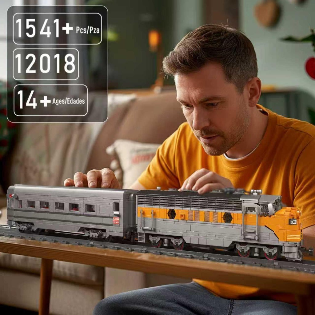 Mould King Diesel locomotive USA EMD F7 WP (12018) building set - view 7