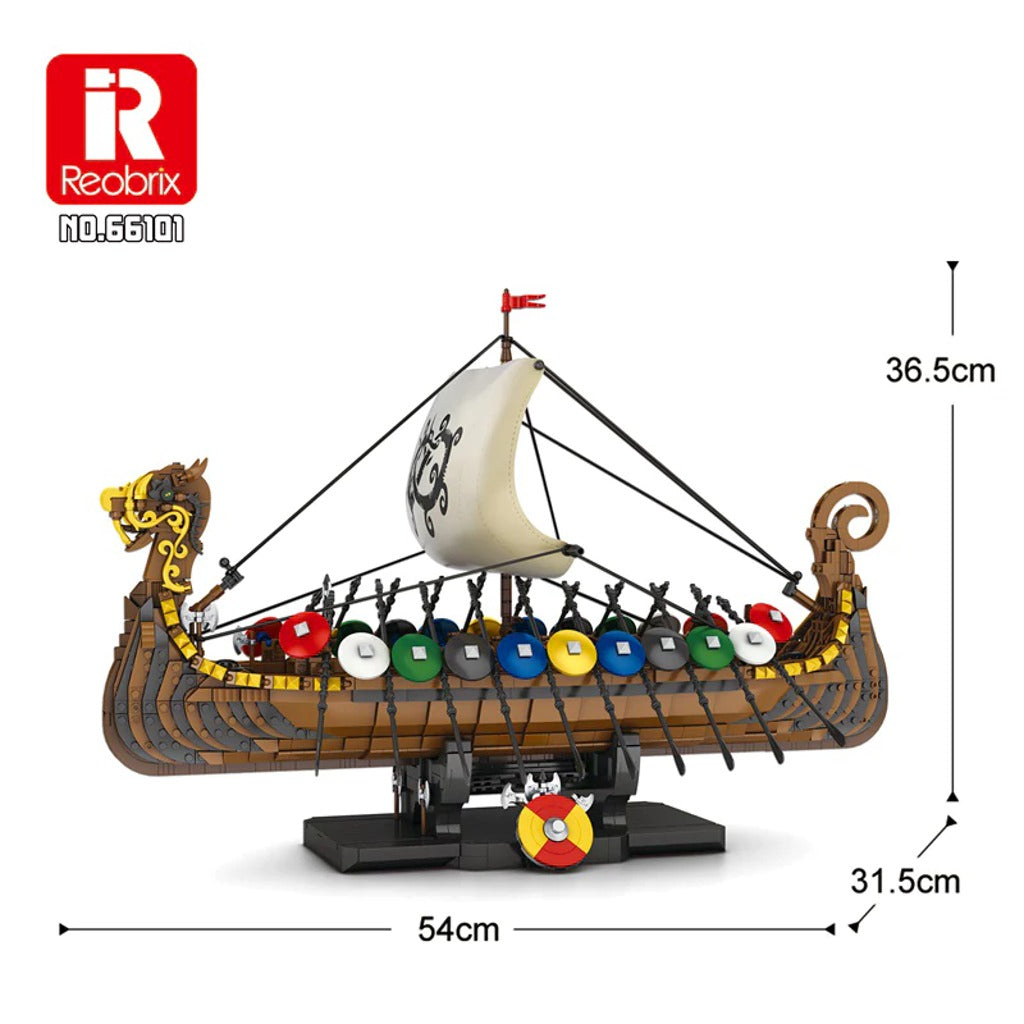 Reobrix Penteconter Viking Longship Historical (66101) building set - view 7