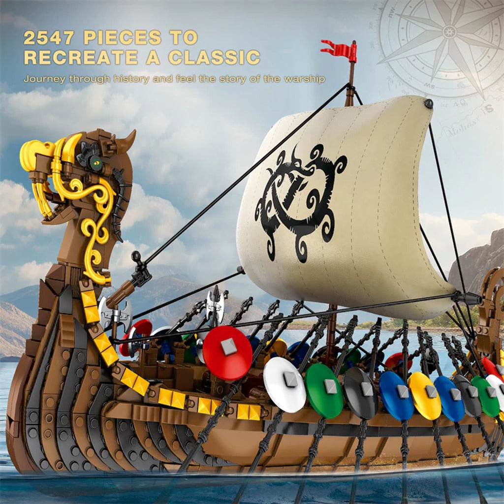 Reobrix Penteconter Viking Longship Historical (66101) building set - view 2