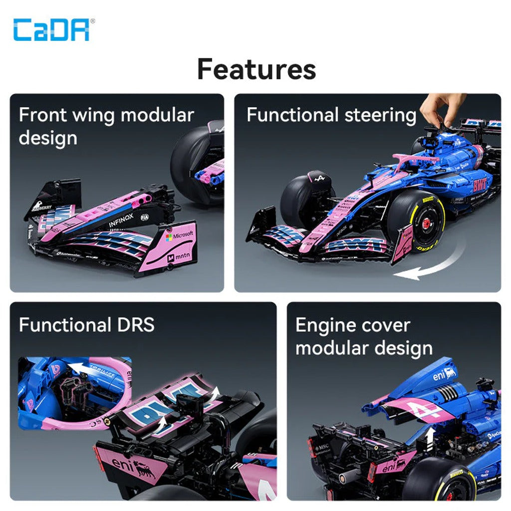 CaDA 1:8 Alpine A525 Formula 1 Car (C64012W) building set - view 6