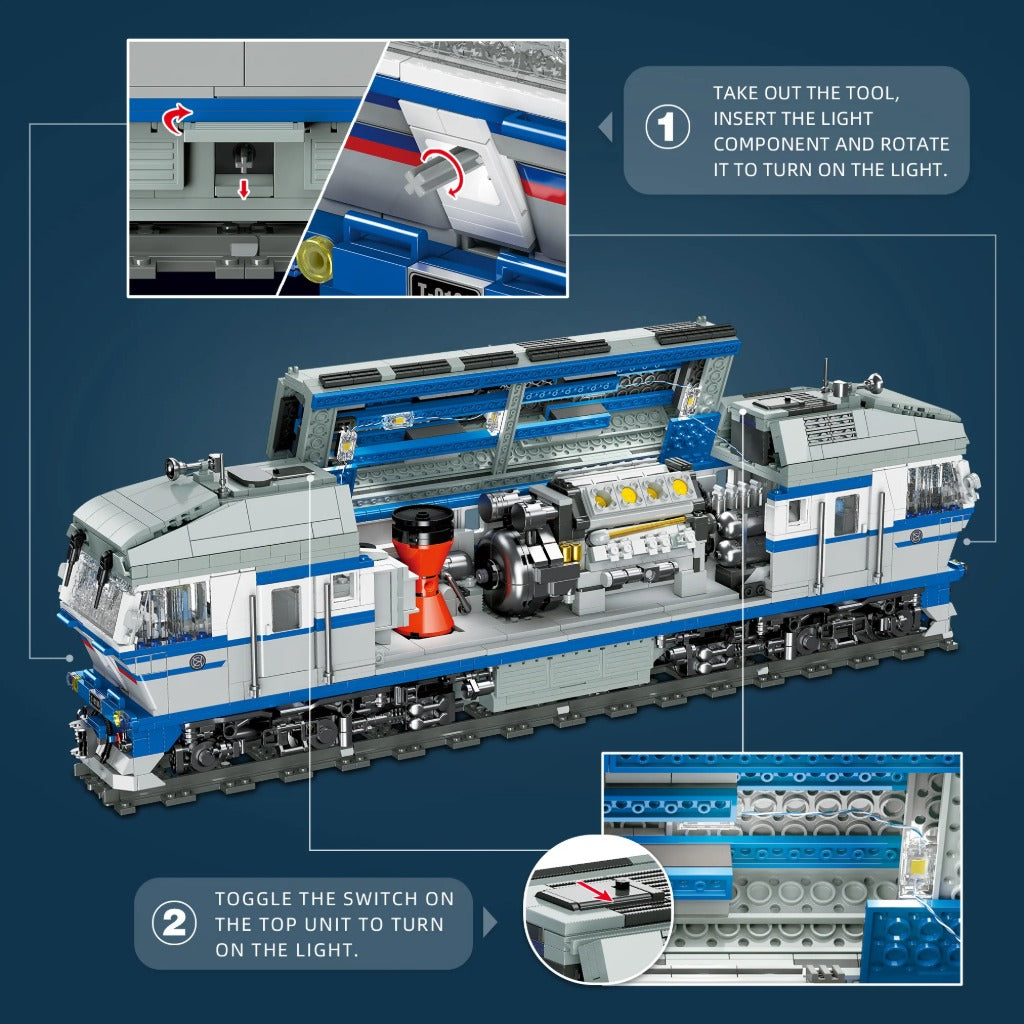 JIESTAR TEP70 Diesel Locomotive (JJ9259) building set - view 5
