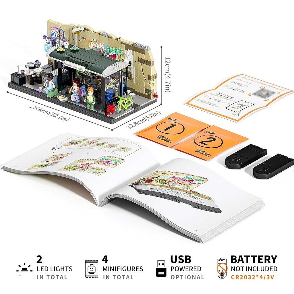 Lumibricks Graffiti Bus Stop (F9066) building set - view 8
