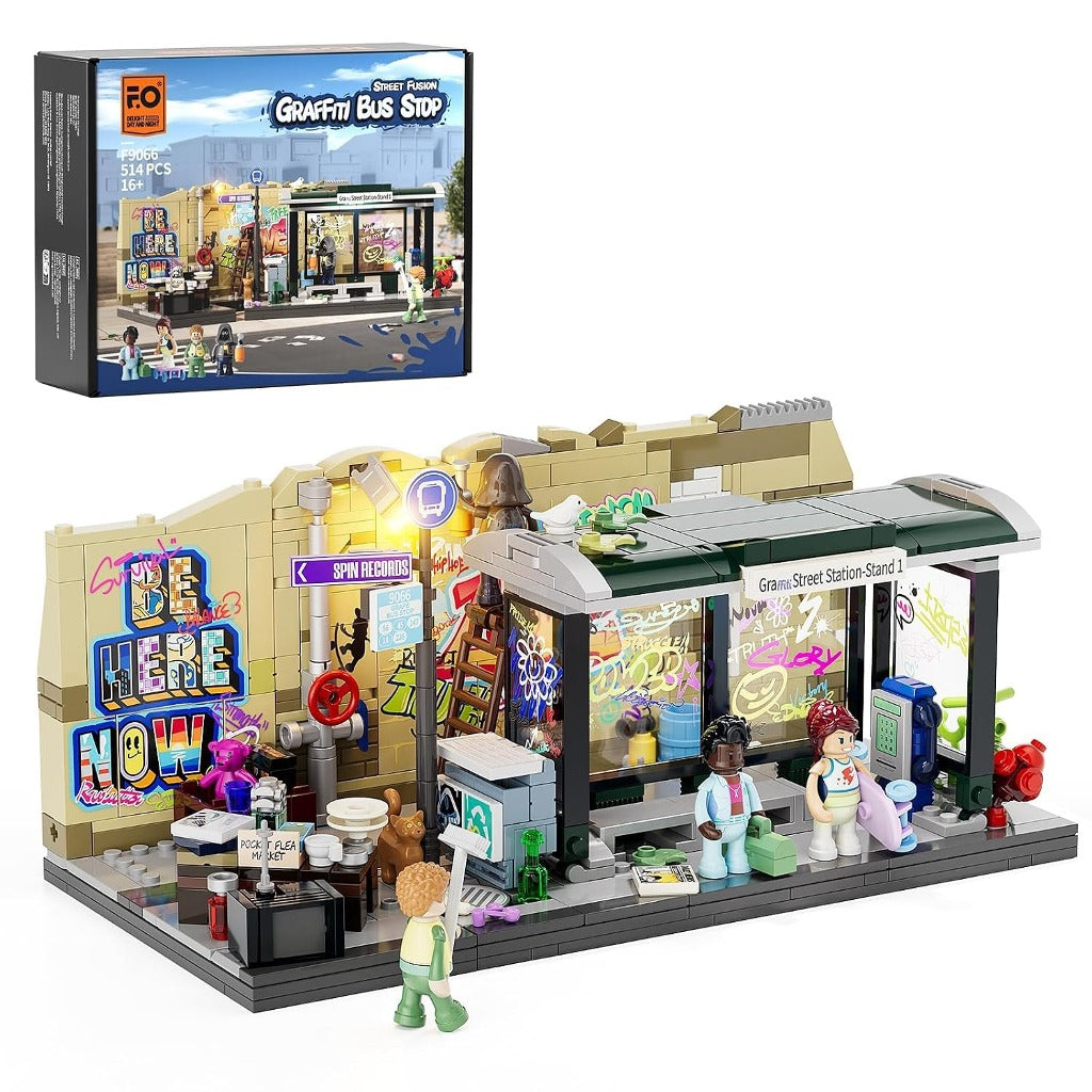 Lumibricks Graffiti Bus Stop (F9066) building set
