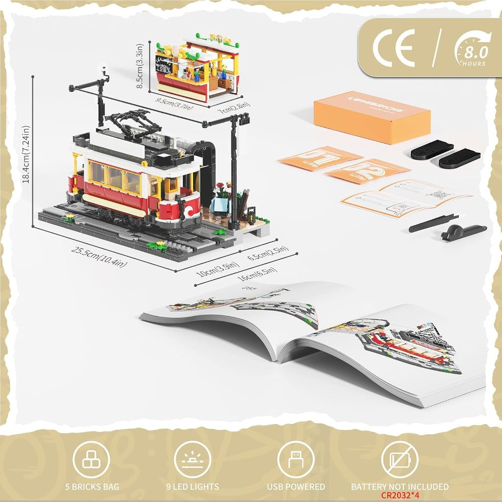Lumibricks Heritage Tram and Station (L9084) building set - view 2