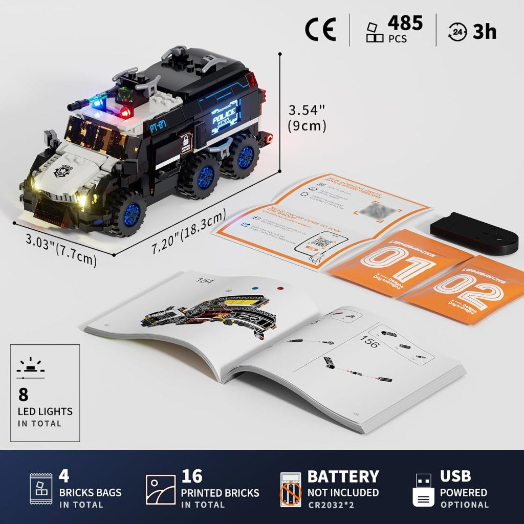 Lumibricks Police Urban Convoy (17008) building set - view 7