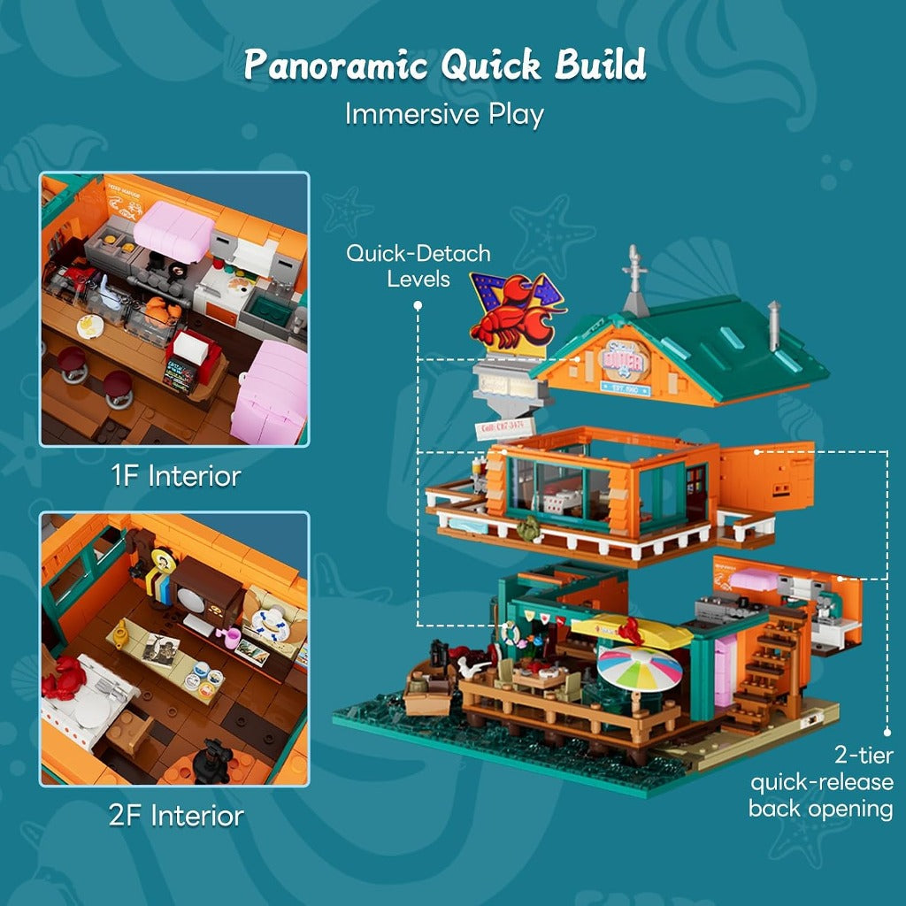 Lumibricks Seafood Restaurant (18010) building set - view 3