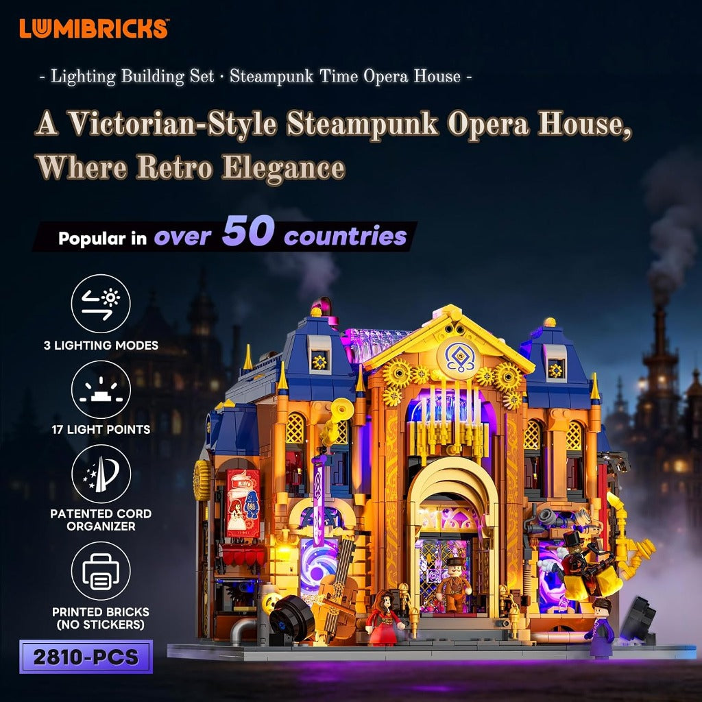 Lumibricks Steampunk Time Opera House (11017) building set - view 6