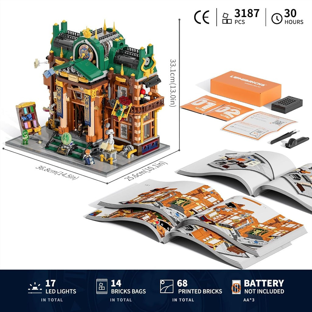Lumibricks Steampunk Time Rift Library (11012) building set - view 5