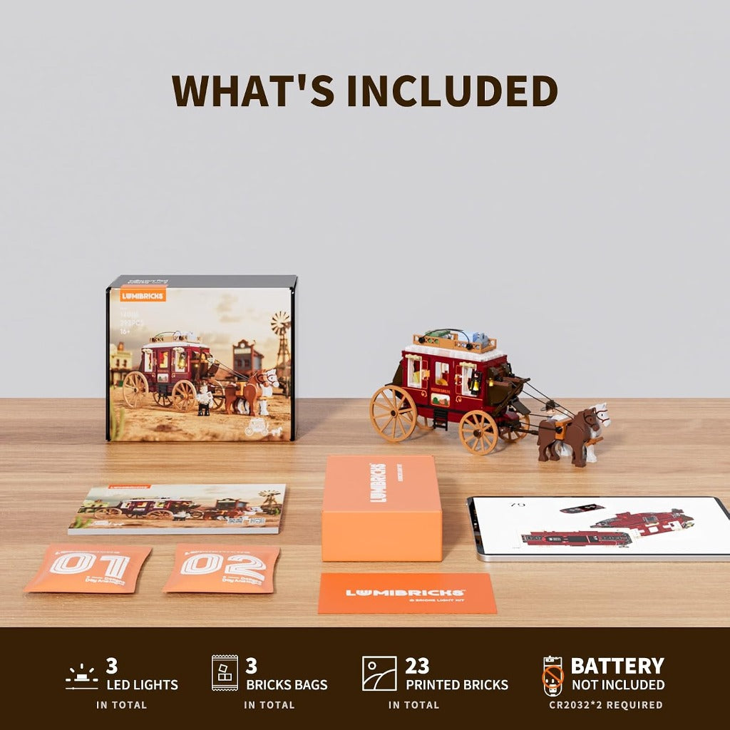 Lumibricks Western Stagecoach (F9052) building set - view 7