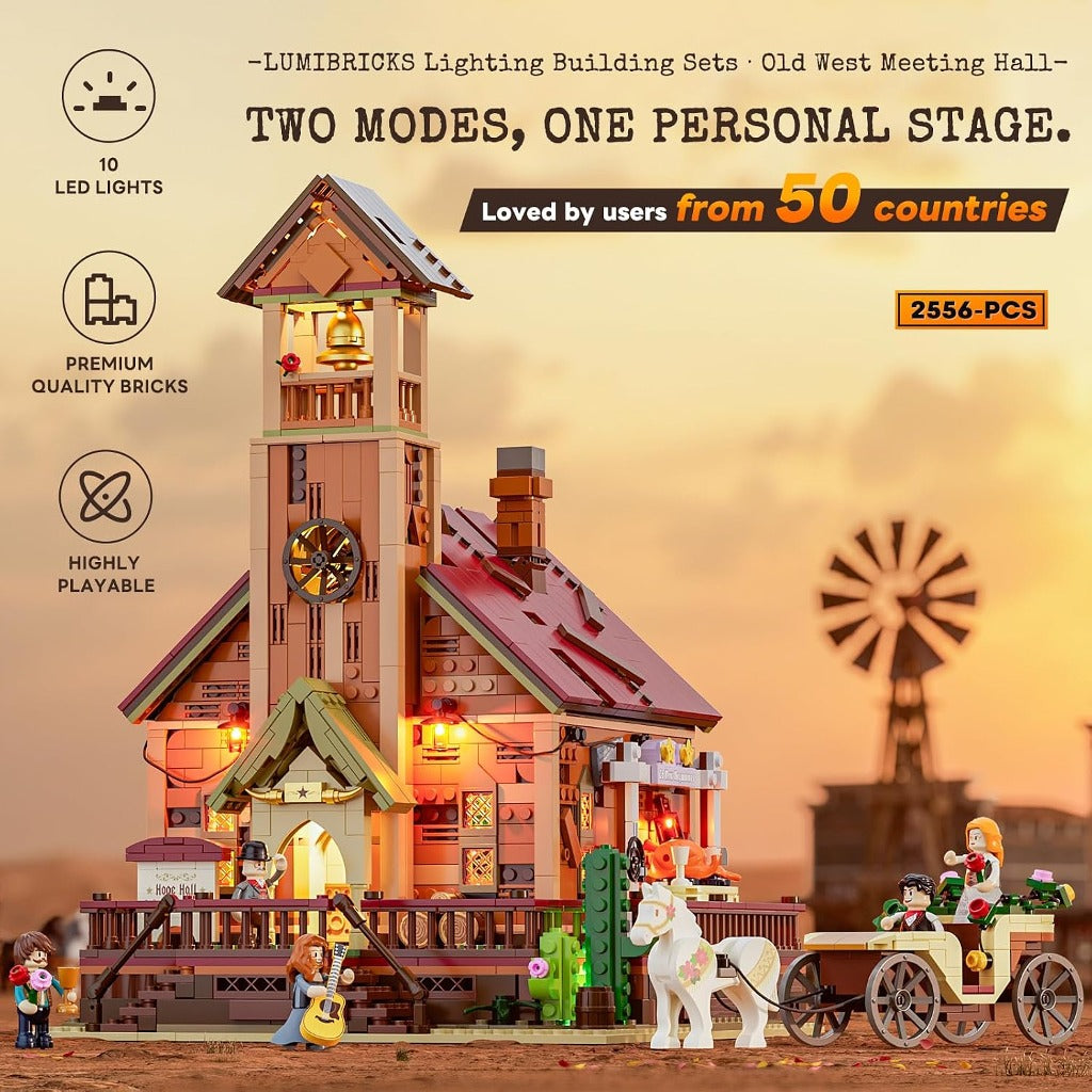Lumibricks Wild West Meeting Hall (14016) building set - view 3