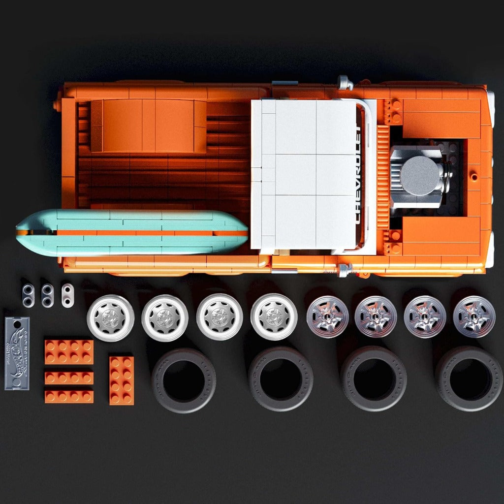 Mattel Brick Shop Hot Wheels Custom 62 Chevy Pickup building set - view 4