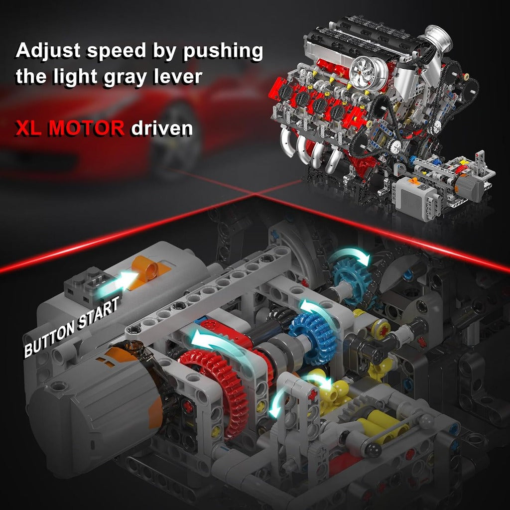 Mould King F488 Motorised V8 Engine (10130) building set - view 4