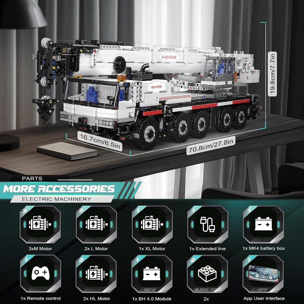 Mould King Remote Controlled LTM 1110 Crane Truck (17075) building set - view 6