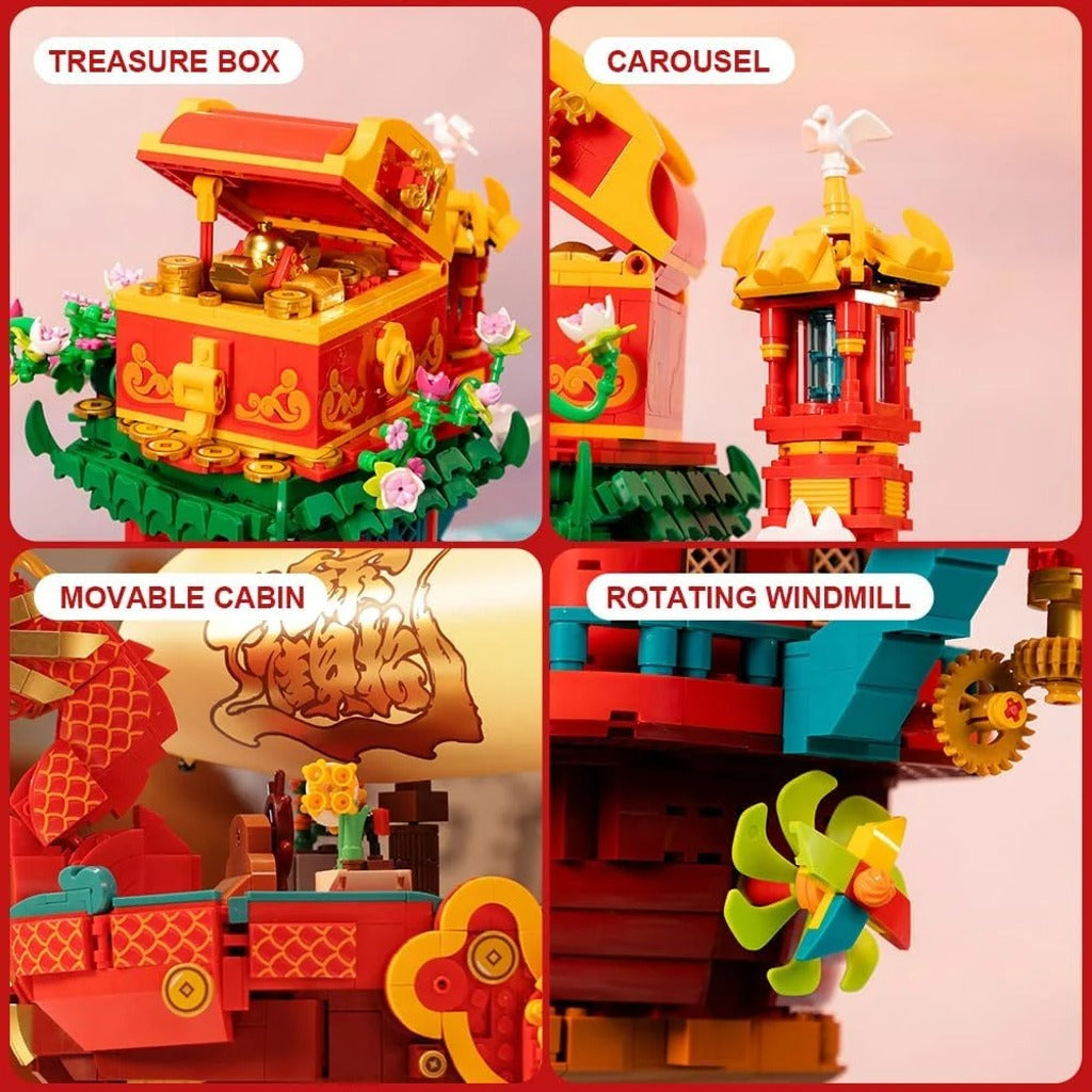 Pantasy Fortune Dragon Ship (18009) building set - view 3