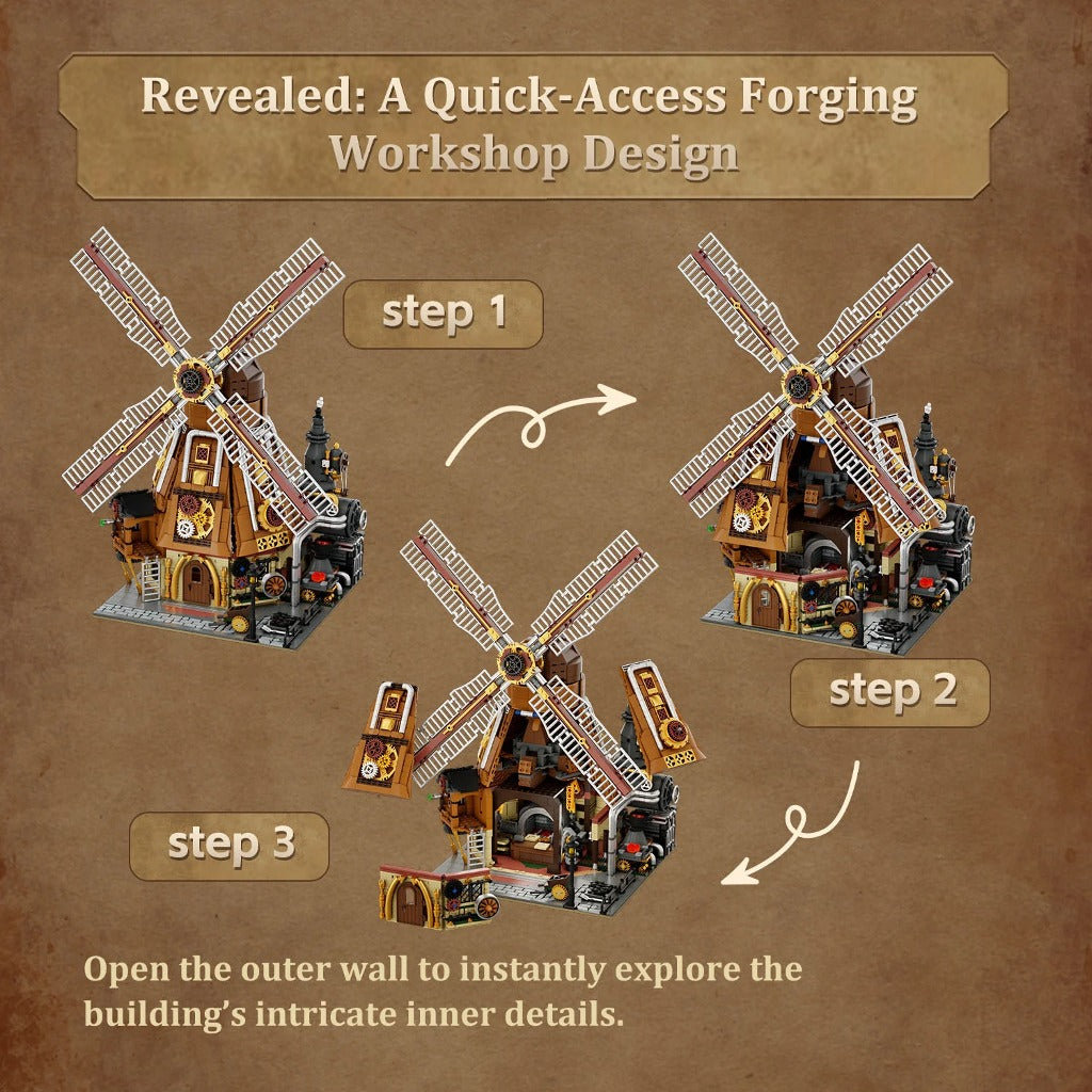 Pantasy Steampunk Windmill Workshop (85026) building set - view 5